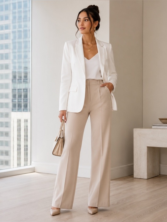 New York & Company Jackets & Blazers - NY & Company White Women's Tailored Classic Blazer size 6